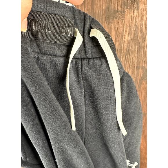 Project Rock Under Armour Jogger Fleece Sweat Pants Black Womens Large Activewea - Picture 11 of 11
